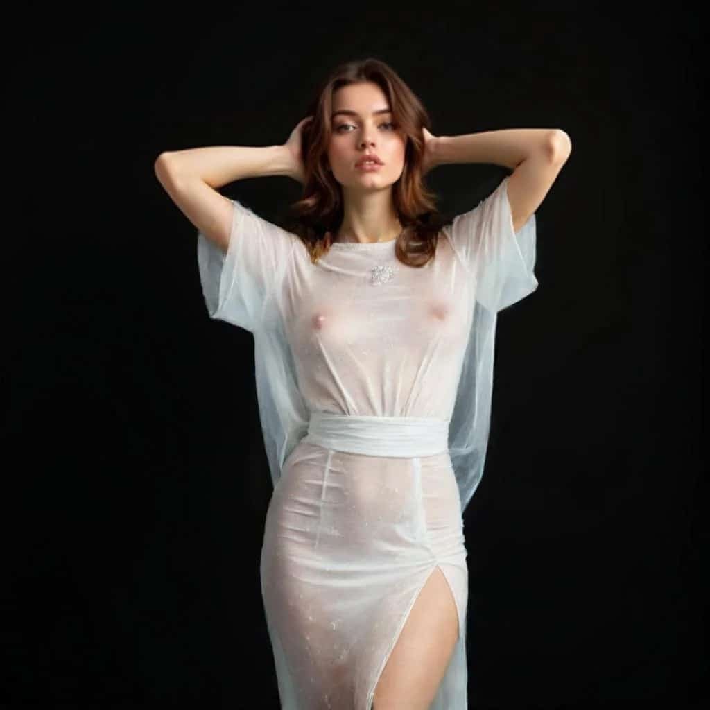 Robe transparente studio générée par IA